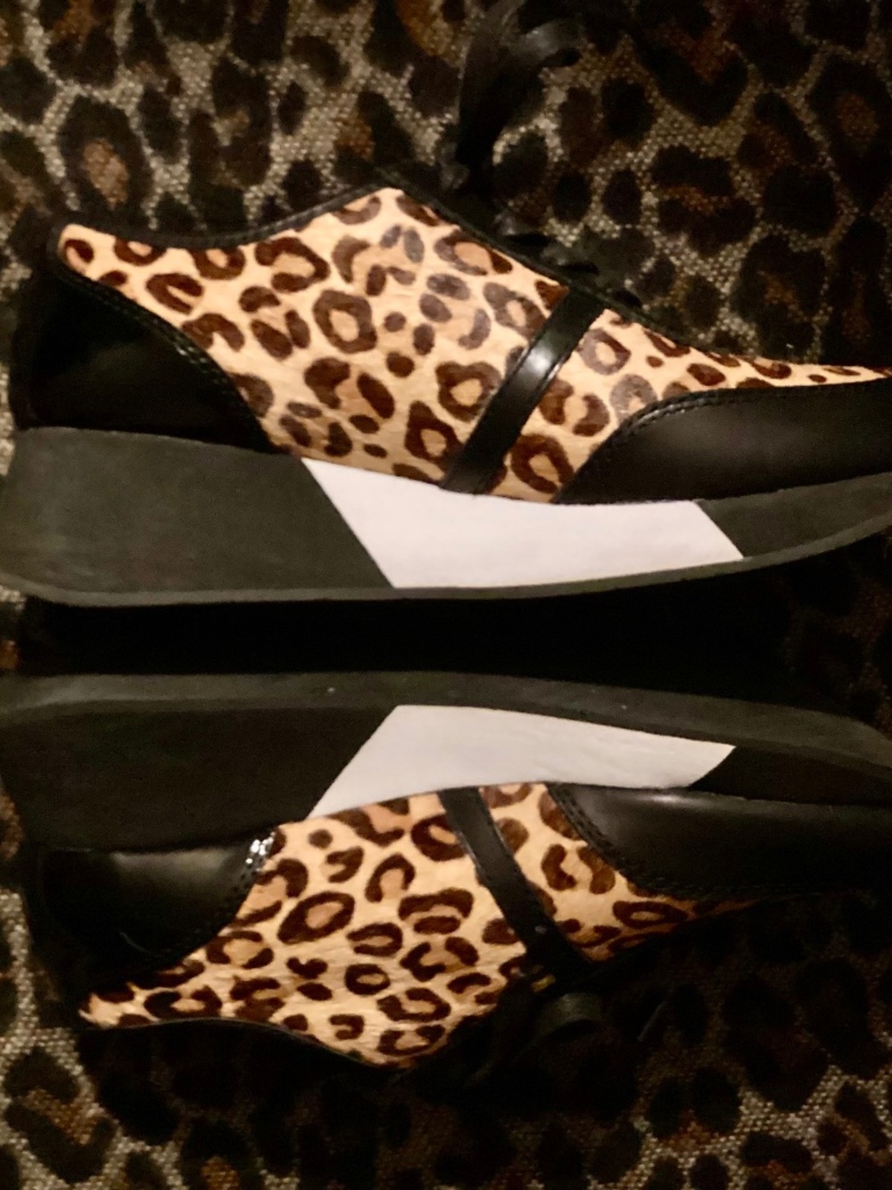 Donald J. Pliner Leopard Cowhide  platform Tennis Shoes